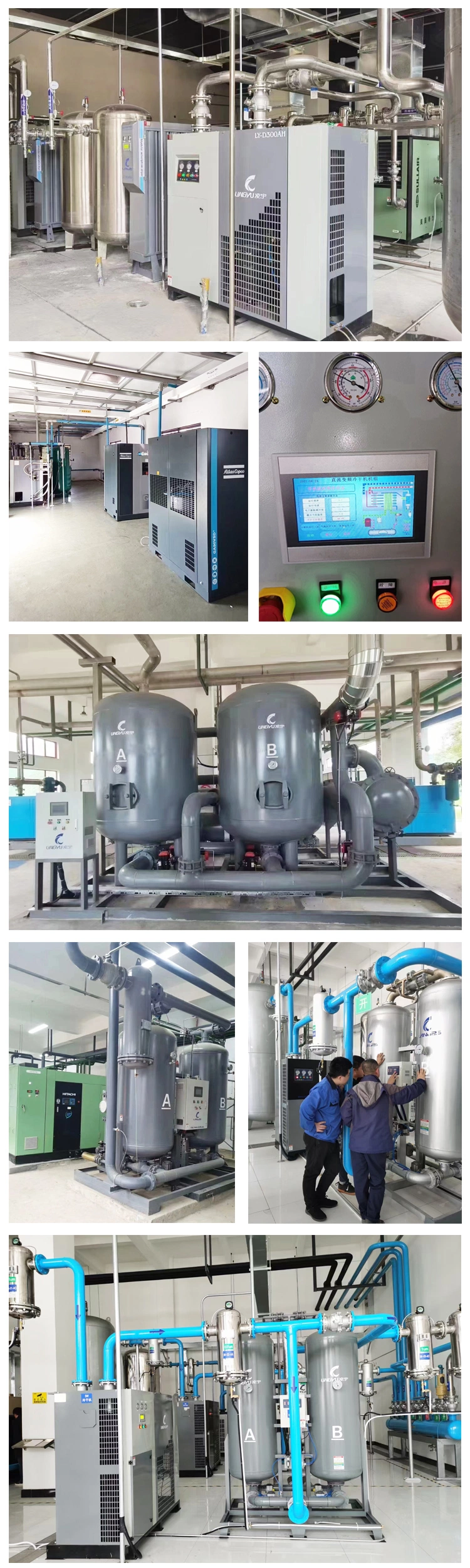 80c High Inlet Temperature Air Compressor Refrigeration Dryer Manufacturer R410A Refrigerated Compressed Air Dryer